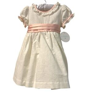 Edgehill Collection Cream Dress with Pink Accent, New With Tags